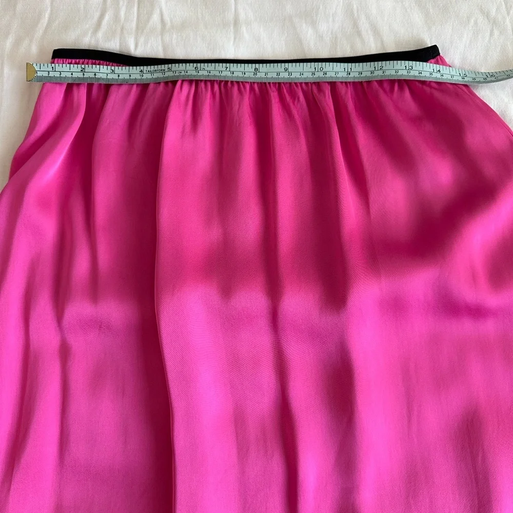 Helmut Lang Vibrant Pink Silk Side Slit Skirt - Picture 12 of 15